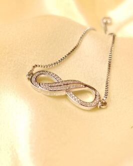 Silver adjustable infinity bracelet