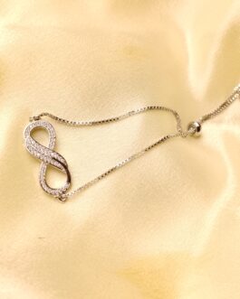 Silver adjustable infinity bracelet